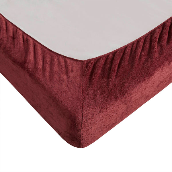 English Elm 4 Pcs King Micro Plush Sheet Set In Luxurious Burgundy - Ultra-Soft, Warm, & Easy Care Bedding Set B035P319761