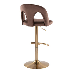 English Elm Adjustable Swivel Barstools Set of 2 White Fabric Padded Seats Chrome Base Espresso B202S01955