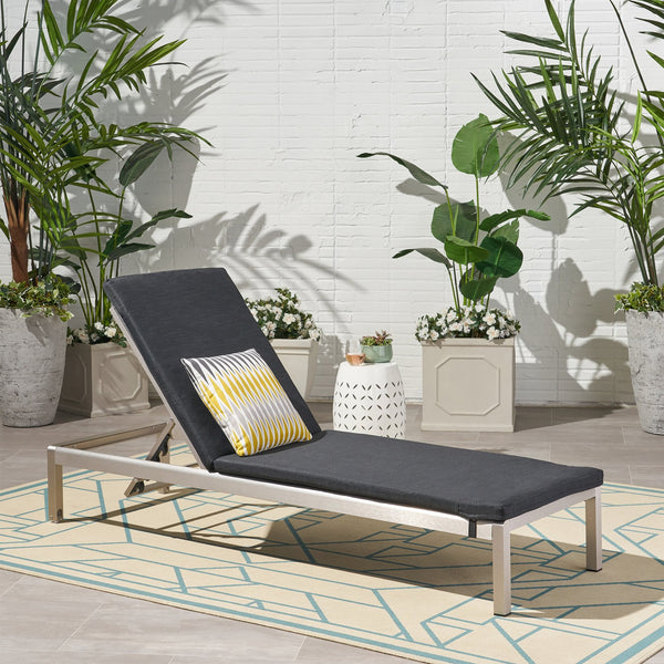 English Elm Christopher Knight Home® - 57592.00CUSH-DGRY Water-Resistant Cape Coral Lounge Cushion Set, Dark Gray 77.5" x 25.2" x 2" N775P185162D