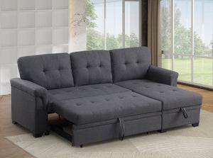 English Elm Modern Tufted L-shaped Sectional with Hidden Storage for Contemporary Living Rooms B2730S00034