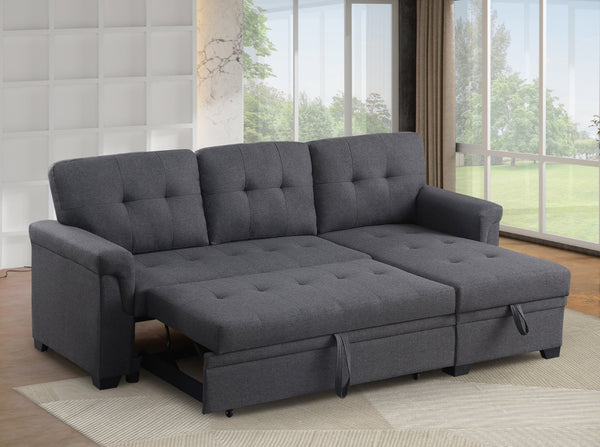 English Elm Modern Tufted L-shaped Sectional with Hidden Storage for Contemporary Living Rooms B2730S00034