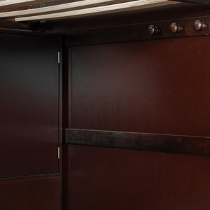 English Elm Twin Over Full Bunk Bed with Wardrobe Storage Stairs Shelves and Usb Charging Espresso LT000292AAP