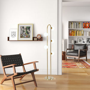 English Elm Ashcroft Furniture - Modern Floor Lamp - Artema Tall Corner Lamp With White Shade For Stylish Living Room & Office Lighting B183P315093