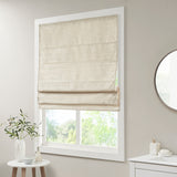 Madison Park Como Modern/Contemporary Printed Faux Silk Room Darkening Cordless Roman Shade MP40-7438 Ivory