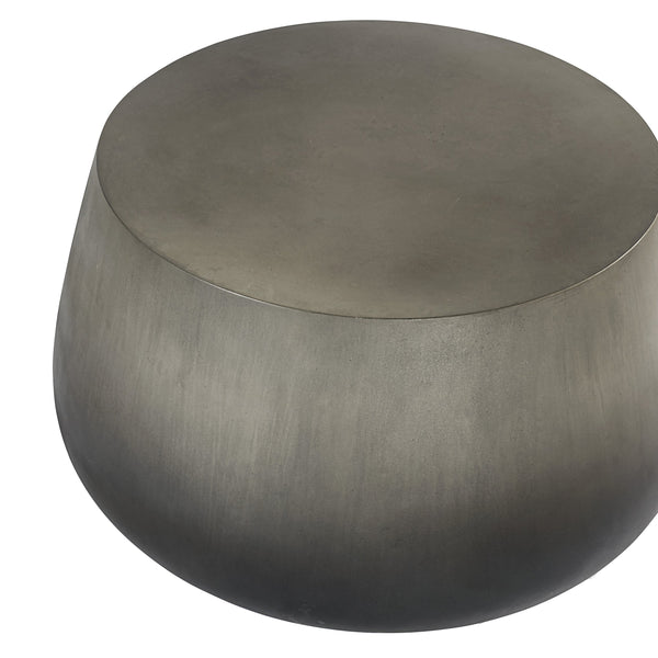 Sunpan Aries Concrete Coffee Table - Bold Drum Design for Modern Indoor and Outdoor Living Spaces Black Ombre