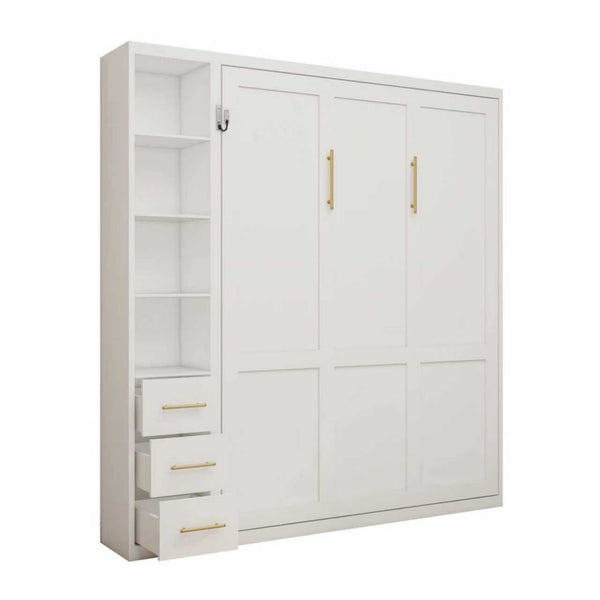 English Elm Diy Queen Murphy Bed with Integrated Workspace Desk for Studio and Home Office W5290S00002