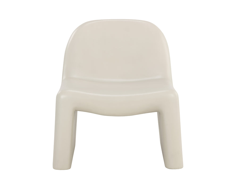Sunpan Kessel Lounge Chair - Sculpted Concrete Design for Indoor & Covered Outdoor Spaces, Cream Finish
