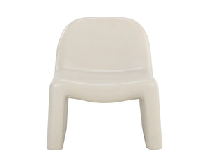Sunpan Kessel Lounge Chair - Sculpted Concrete Design for Indoor & Covered Outdoor Spaces, Cream Finish