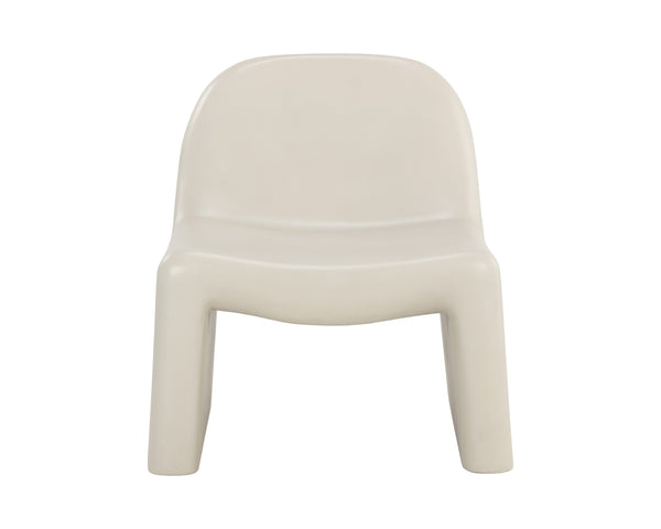 Sunpan Kessel Lounge Chair - Sculpted Concrete Design for Indoor & Covered Outdoor Spaces, Cream Finish