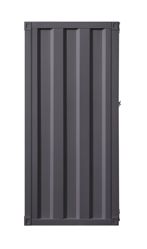 English Elm Gunmetal Industrial 1-Door Chest with Container-Lock Style Panels, 5 Compartments & 4 Shelves for Rugged Secure Storage (48" H x 28" W x 22" D) B062P209021