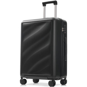 English Elm Luggage 3 Piece Hard Shell Abs Suitcase Set with Spinner Wheels and Tsa Lock Black N730P304620B
