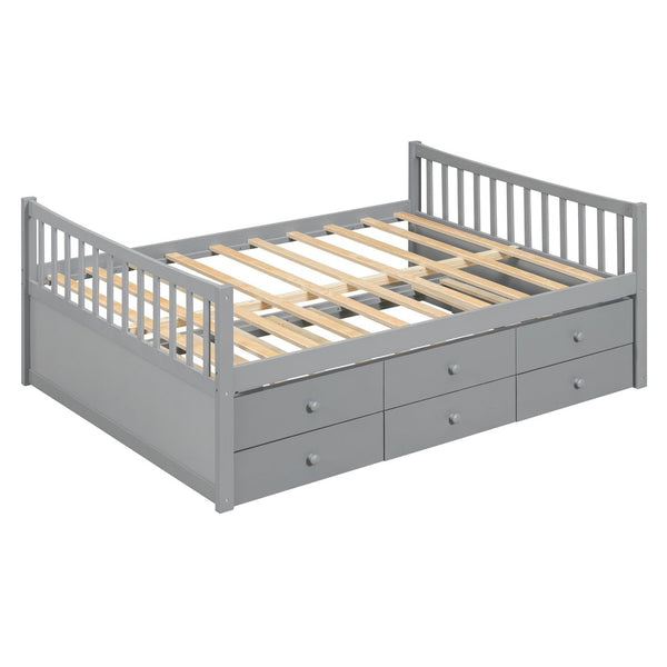 English Elm Full Size Daybed with Trundle Twin Pullout and Three Storage Drawers for Guest Rooms LP100341AAE