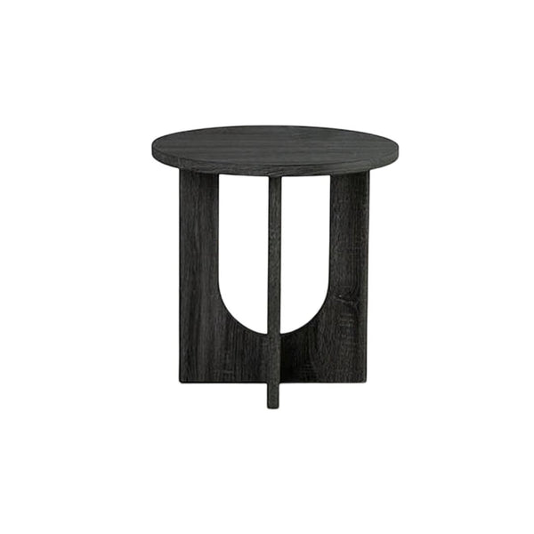 English Elm Contemporary 3-Piece Round Table Set: Stylish Coffee & End Tables With Cross-Arch Base In Gray Finish B2741P395102