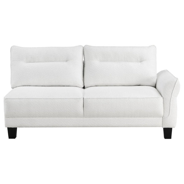 English Elm Granholm Teddy Bear Fabric Sectional Sofa with Curved Arms and Tapered Wood Legs B062S01454