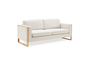English Elm Christopher Knight Home® - 79" Modern Sofa Solid Wood Legs 3-Seater — Streamlined Mid-Century Design, Durable Frame Comfortably Seats Three White N773P249241W