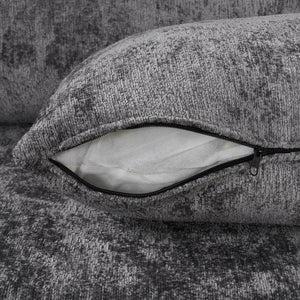 English Elm 112.2" Sectional Sofa Pull-Out Bed with Storage Ottoman, USB Charging, Pocket Spring Comfort, Tweed Chenille Upholstery Grey N719S001540E