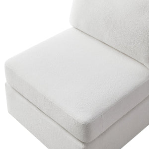 English Elm Chauncy Armless Chair - Elegant Ivory Slipper Chair With Performance Fabric & Compact Design B050P410800