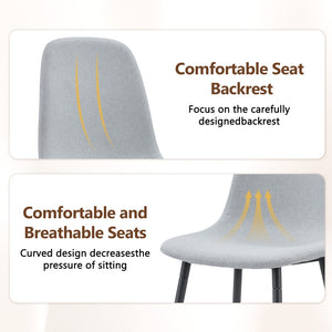 English Elm Table Set: Modern Black Wood Dining Table & 4 Light Gray High-Resilience Chairs For Comfort & Style W1151S04316-GIGA