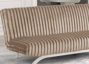 English Elm Futon Modern convertible sofa bed with chrome-reinforced metal legs, foam cushions, sleek engineered frame taupe 45 L x 72 W x 9 H B2741P363832