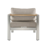 Christopher Knight Home® - Noble House - Cora Outdoor Aluminum Club Chair, Silver Finished Frame With Beige Cushion, 1Pc