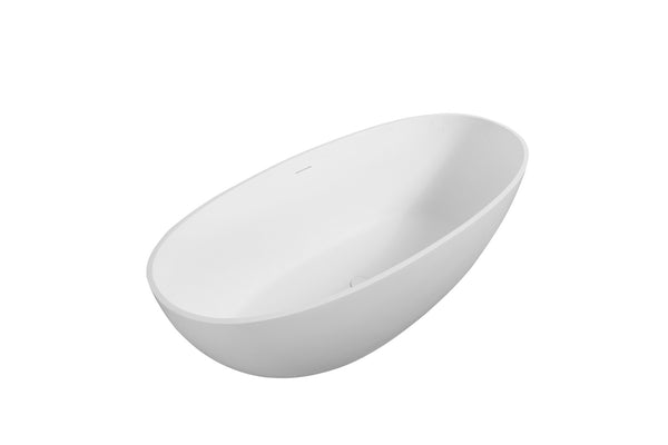 English Elm 65'' Stone Resin Freestanding Soaking Tub Spa Grade Matte Finish Ergonomic Bath T5287P418034