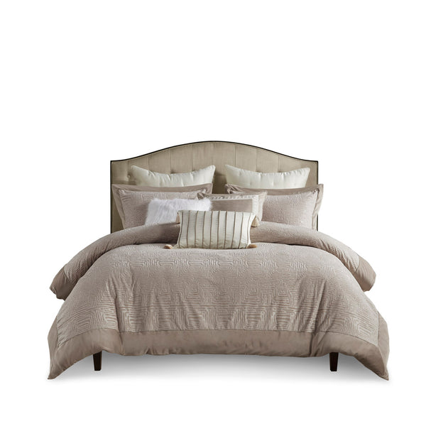 JLA Home Madison Park Signature - Oversized Madison Park Pescal Velvet Comforter Set — Duvet-Style Luxe Texture, Hypoallergenic Fill, Oeko-Tex Certified 96 L x 110 W x 1.5H MPS10-522