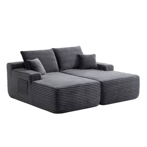 English Elm 75"cloud Double Chaise Sectional Plush Fabric Sofa Deep Seat Modern Living Room W3975S00058