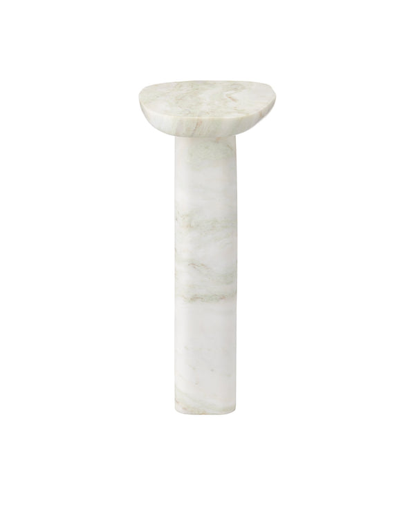 Currey & Company Bilbao Onyx Accent Table - Dramatic Design With Asymmetrical Top And Unique Veining For Stylish Décor White Aravali Onyx 3000-0327-currey-company