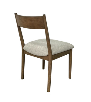 English Elm Latte Upholstered Crescent Chair Set of 2 — Light Brown Solid Wood & MDF, Modern Soft Polyester Seats B2699P238656