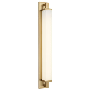 English Elm 34-inches Warm Metallic Led Vanity Light Bar Dimmable with Selectable Color Temperature Antique Brass B370P394096