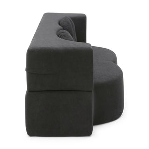 English Elm 2-in-1 Folding Sofa Bed with Plush Foam Support — Convertible Floor Couch to Queen Guest Sleeper Black W1117P325084