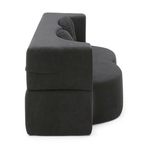 English Elm 2-in-1 Folding Floor Sofa Foam Sleeper Twin Futon Couch for Compact Living Spaces Black W1117P419837