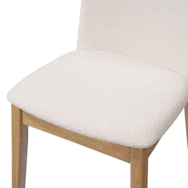 English Elm Christopher Knight Home® - Upholstered Modern Armless Dining Chair Set of 2 with Ergonomic Curved Back & Solid Wood Frame Durable Fabric Beige,Oak N771P330590A