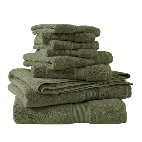 JLA Home Madison Park Signature - Ultra-Soft Spa-Quality 100% Long-Staple Cotton Towels, 800GSM Plush Absorbency & Antimicrobial Care Olive Green MPS73-539
