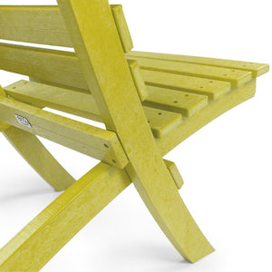 English Elm Grandcourt Recycled Hdpe Outdoor Folding Chair with Marine Grade Hardware for Patio Use Yellow B2745P409676