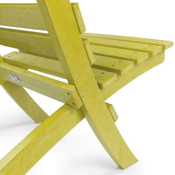 English Elm Grandcourt Recycled Hdpe Outdoor Folding Chair with Marine Grade Hardware for Patio Use Yellow B2745P409676