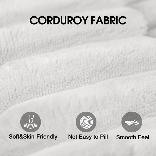 English Elm 157.6" Corduroy Modular Cloud Sofa Feather Fill Deep Lounge Seating for Living Room White W2824S00162