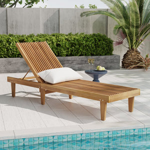 English Elm Christopher Knight Home® - NADINE Chaise Lounge Cushion – Waterproof Outdoor Patio Seat Pad with Removable Zipper Cover, Durable Wood-Core Comfort Teak 63493.00WTC