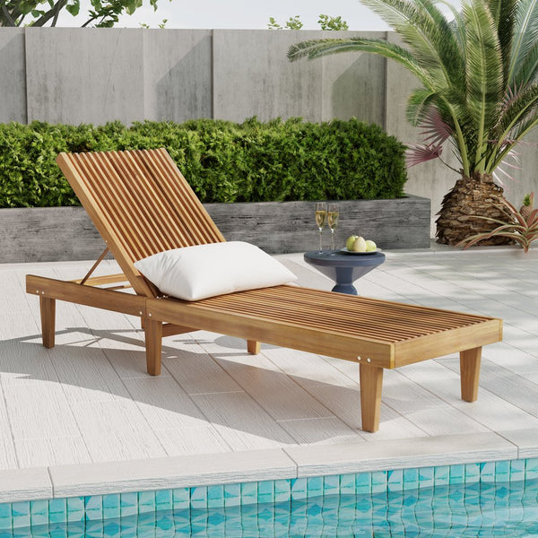 English Elm Christopher Knight Home® - NADINE Chaise Lounge Cushion – Waterproof Outdoor Patio Seat Pad with Removable Zipper Cover, Durable Wood-Core Comfort Teak 63493.00WTC