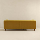 English Elm Ashcroft Furniture - Evelyn Mid Century Modern Yellow Velvet Luxury Chesterfield Sofa