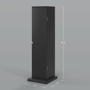 English Elm HOMCOM Modern Corner Toilet Paper Tower Cabinet with Hidden Screw Design and Magnetic Door Lock Black W2225P217011