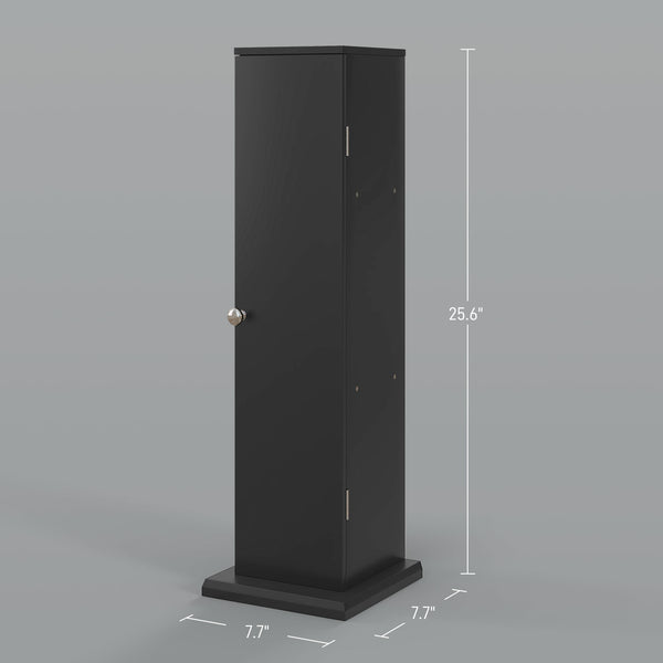 English Elm HOMCOM Modern Corner Toilet Paper Tower Cabinet with Hidden Screw Design and Magnetic Door Lock Black W2225P217011
