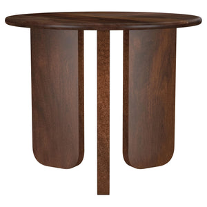 English Elm Columbo Brown Round End Table - Rustic Charm Meets Modern Design For Versatile Living Room Decor B062P375425