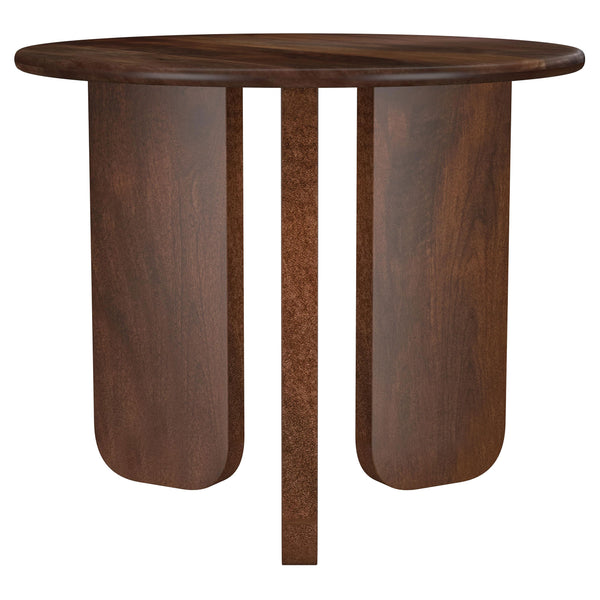 English Elm Columbo Brown Round End Table - Rustic Charm Meets Modern Design For Versatile Living Room Decor B062P375425