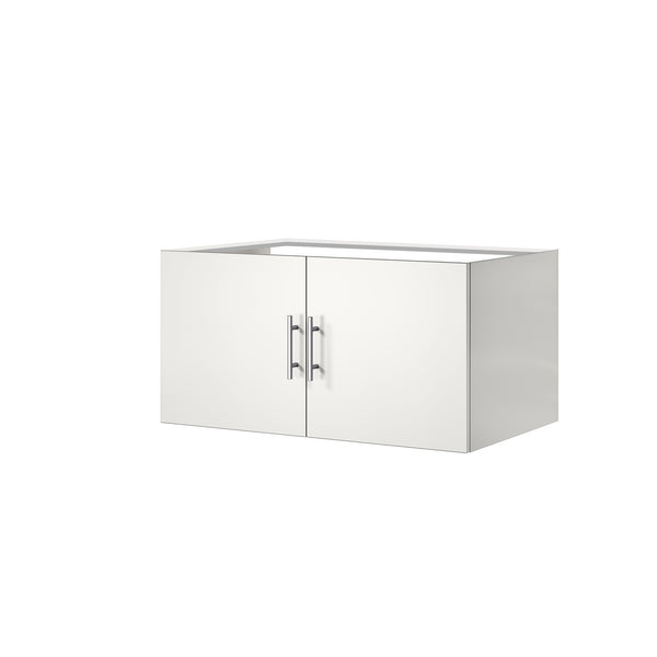 English Elm Glossy 36-Inch White Bath Vanity Cabinet with Soft-Close Door, Solid Wood Frame, Fully Assembled B2731P258626