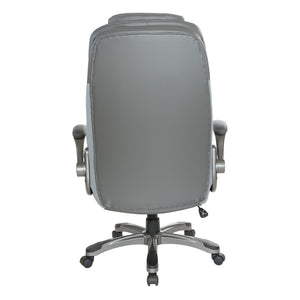 OSP Home Furnishings Bonded Leather Executive Chair with Lumbar Support Ergonomic Seating for Home Office ECH620867-EC2
