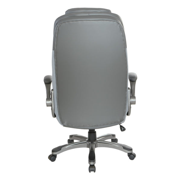 OSP Home Furnishings Bonded Leather Executive Chair with Lumbar Support Ergonomic Seating for Home Office ECH620867-EC2