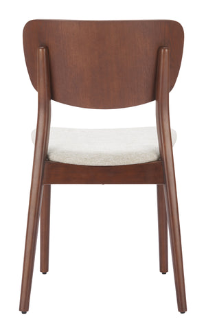 Zuo Modern Kellua Dining Chair Set Of 2 - Chic Faux Linen Design For Modern Hospitality And Home Interiors Walnut 100% Polyester,Plywood,Rubberwood 110518-zuo-modern