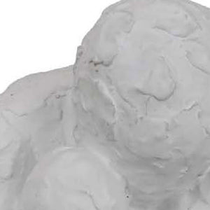 English Elm Roy Seated Figure White Resin Sculpture Contemplative Abstract Art for Modern Interiors B056P417004