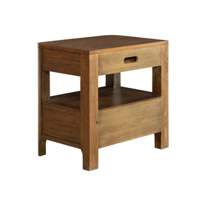 English Elm 2-drawer Walnut Veneer Nightstand with Cedar Lining Open Shelf and Tapered Legs B016P459858